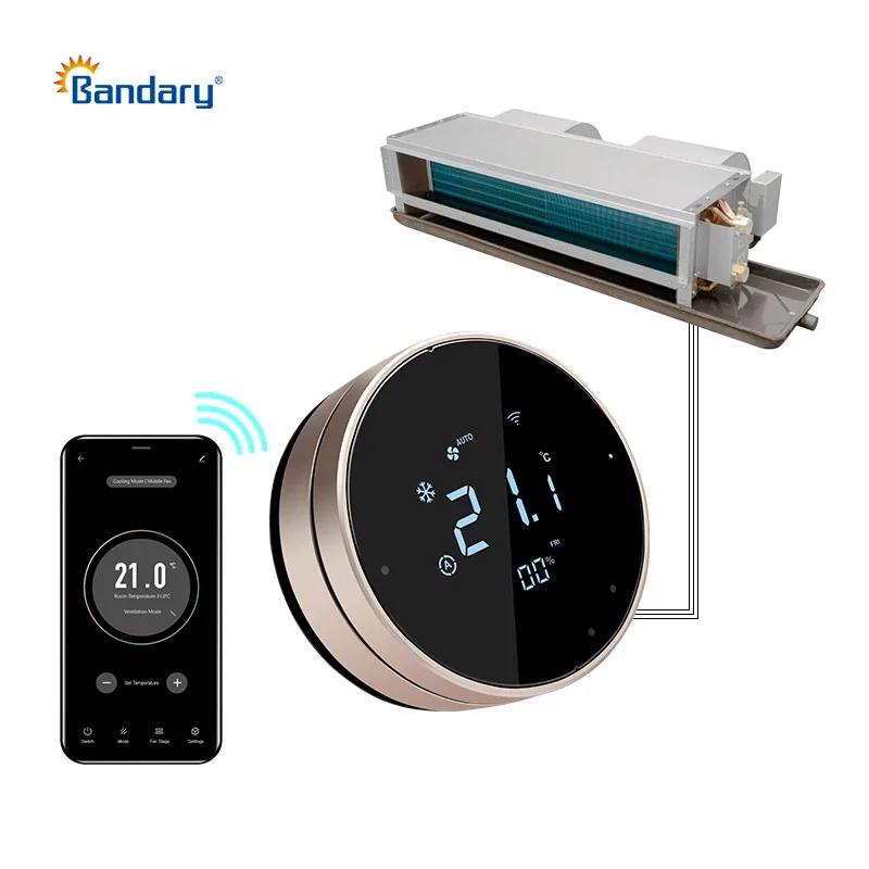 Temperature Humidity Sensor - Bandary 2/4pipe 24VAC DC HVAC Thermostat