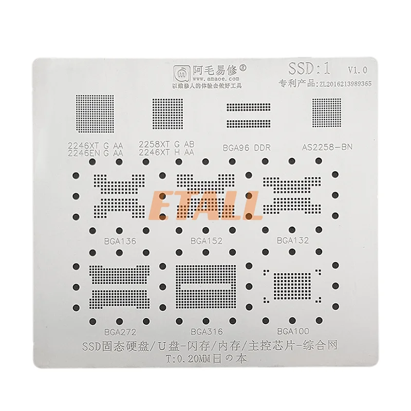 AMAOE SSD1 BGA Reballing Stenc - Tasmota Flash Tool reseña y precio