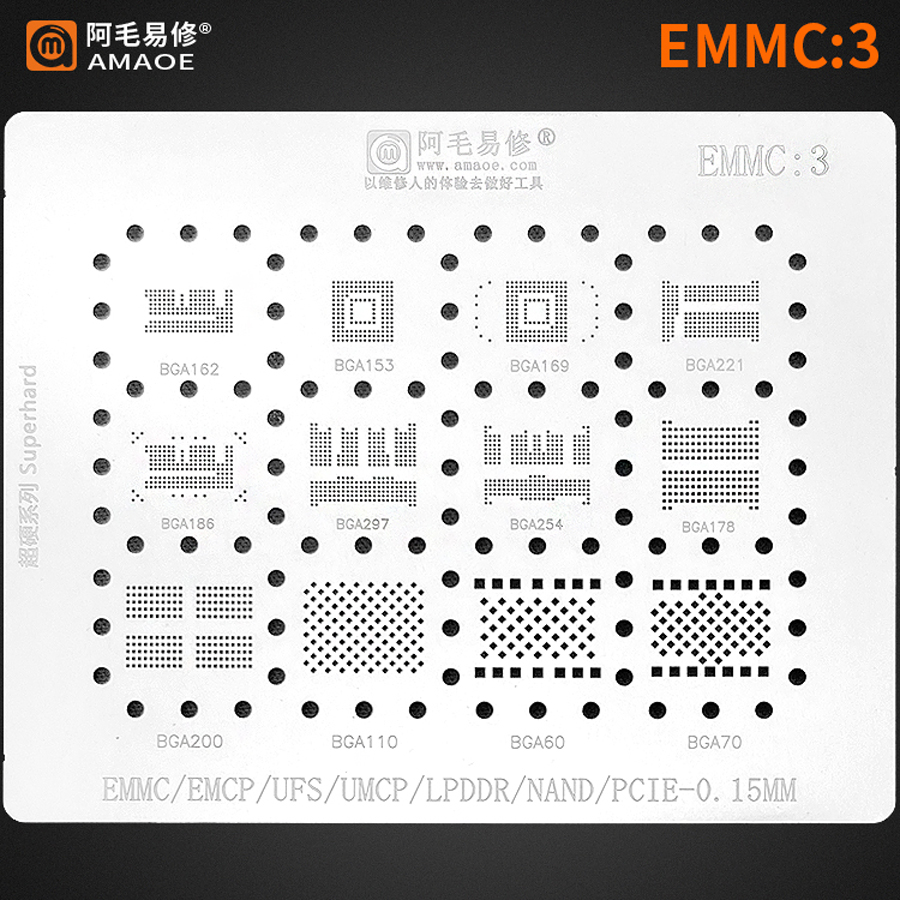 AMAOE EMMC3 BGA Reballing Sten - Tasmota Flash Tool reseña y precio