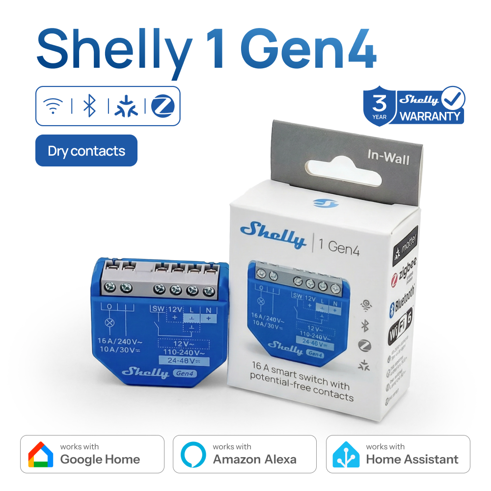 Shelly 1 Gen4 Zigbee Dry Conta - Shelly Relay Module reseña y precio
