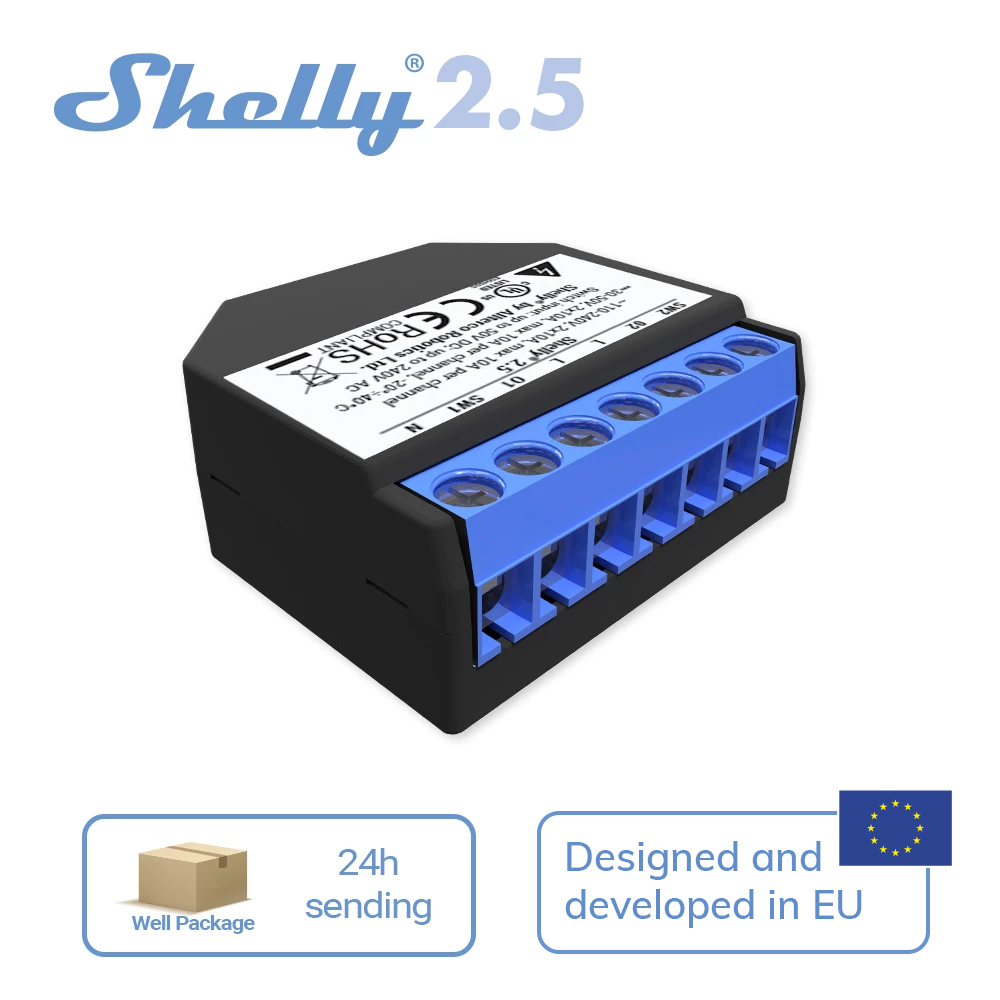 Shelly 2.5 Smart Home Double R - Shelly Relay Module reseña y precio