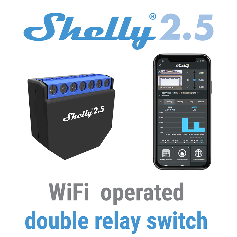 Shelly 2.5 Smart Home Double R - Shelly Relay Module reseña y precio