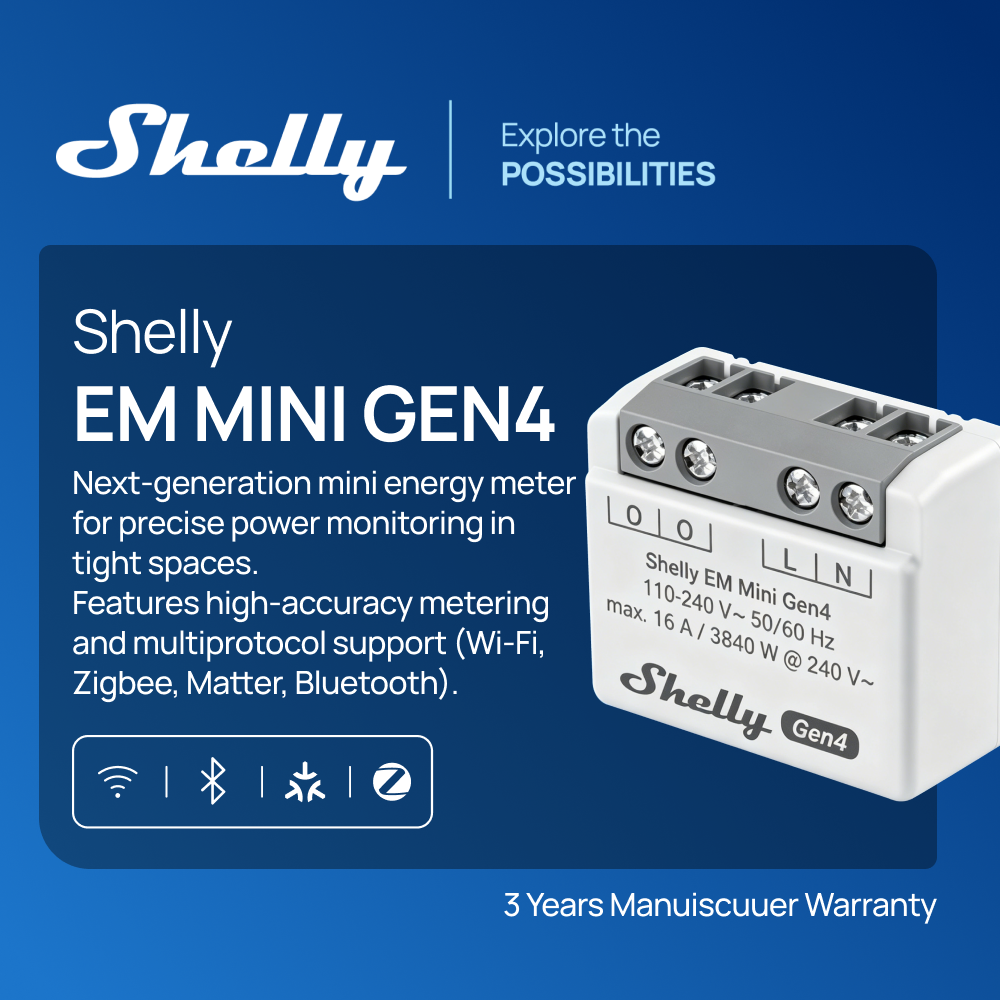 Shelly EM Mini Gen4 Matter Com - Shelly Relay Module reseña y precio