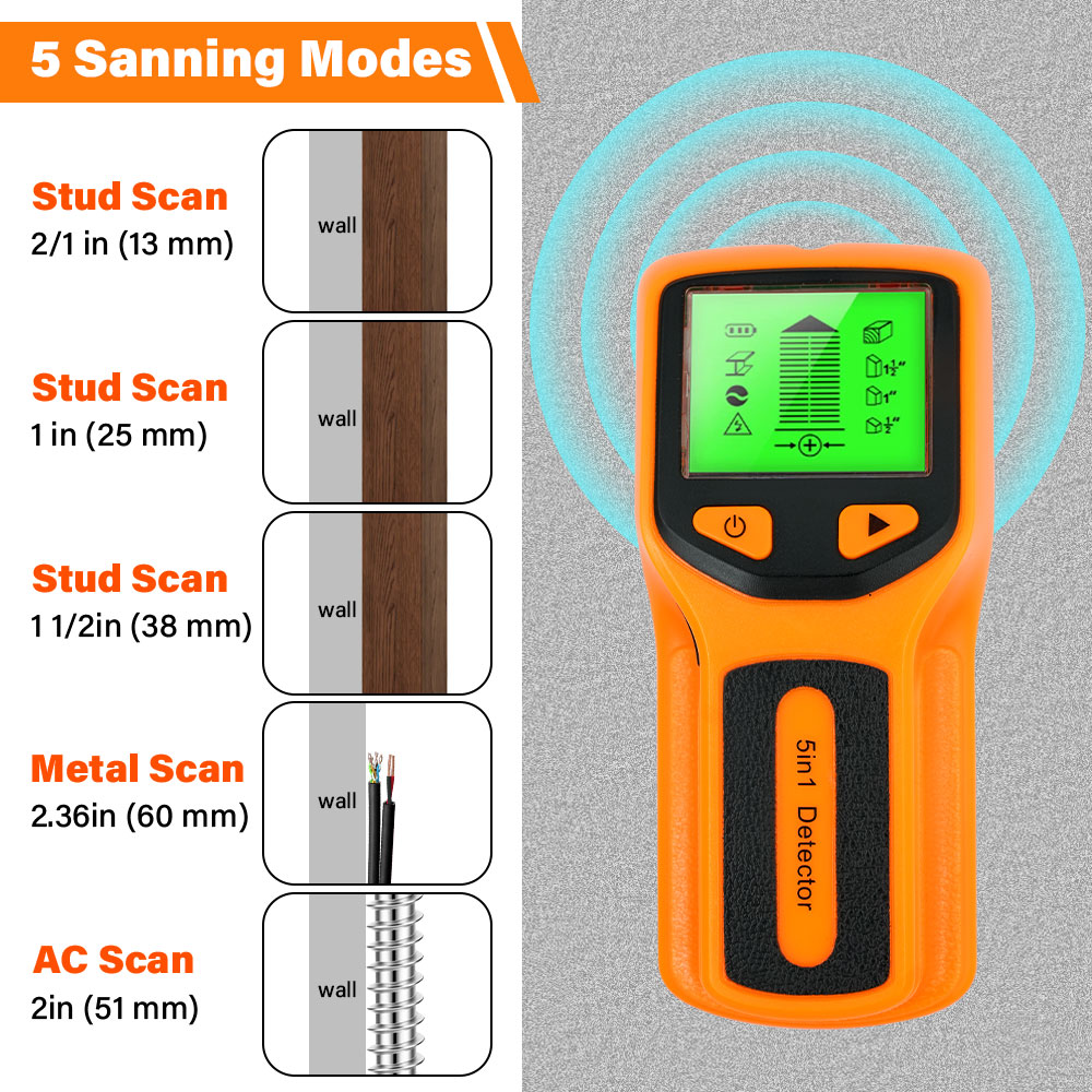 Handheld 5 in 1 Digital Wall S - Water Leak Detector Wired reseña y precio