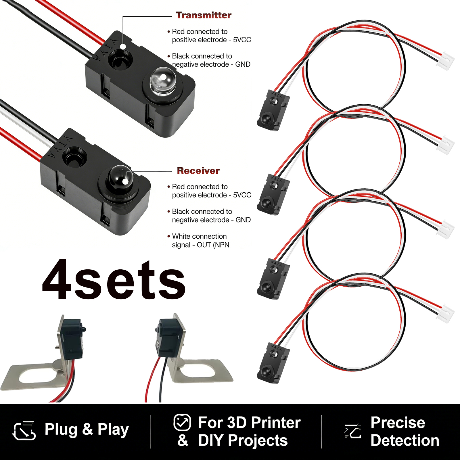 4 Pairs Infrared Break Beam Se - Diy Automation Projects reseña y precio