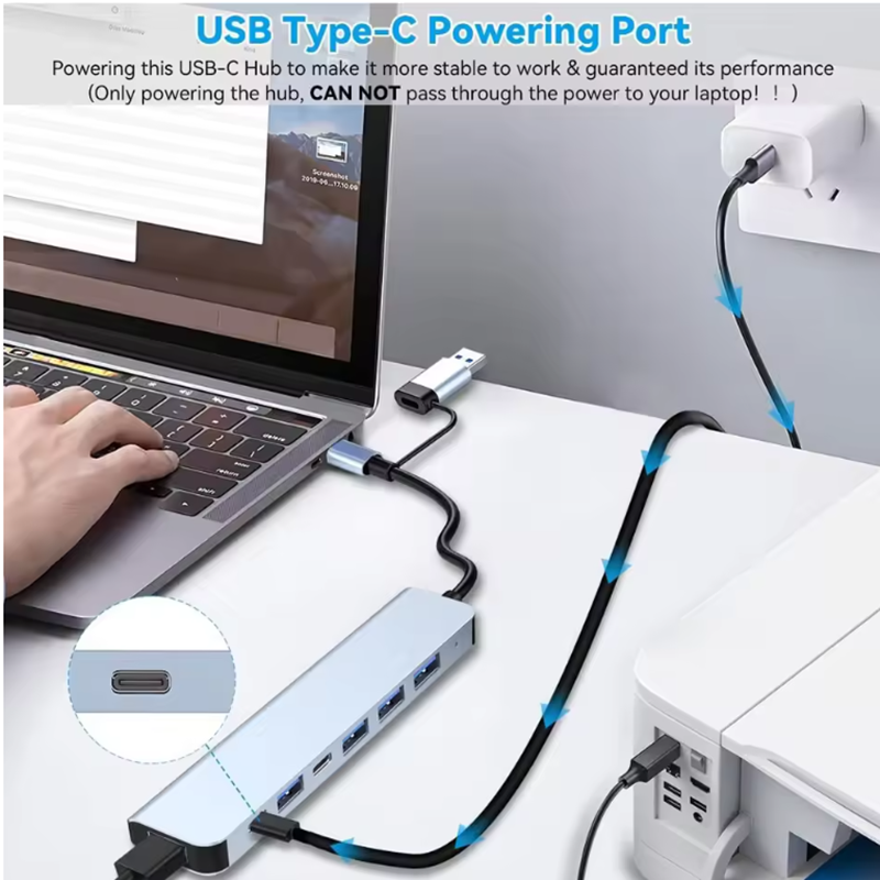 USB C Hub USB Splitter 8 in 1  - Home Assistant Sd reseña y precio