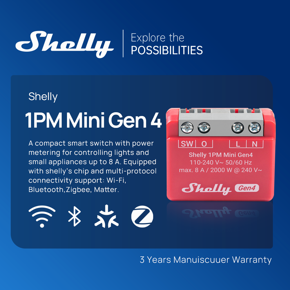 Shelly 1PM Mini Gen4 Zigbee Sm - Shelly Relay Module reseña y precio