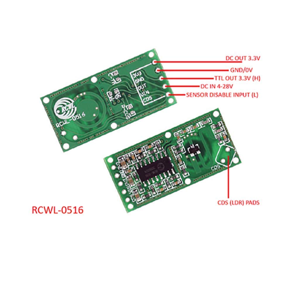 5PCS RCWL-0516 Motion Detectio - Esp8266 Nodemcu Board reseña y precio