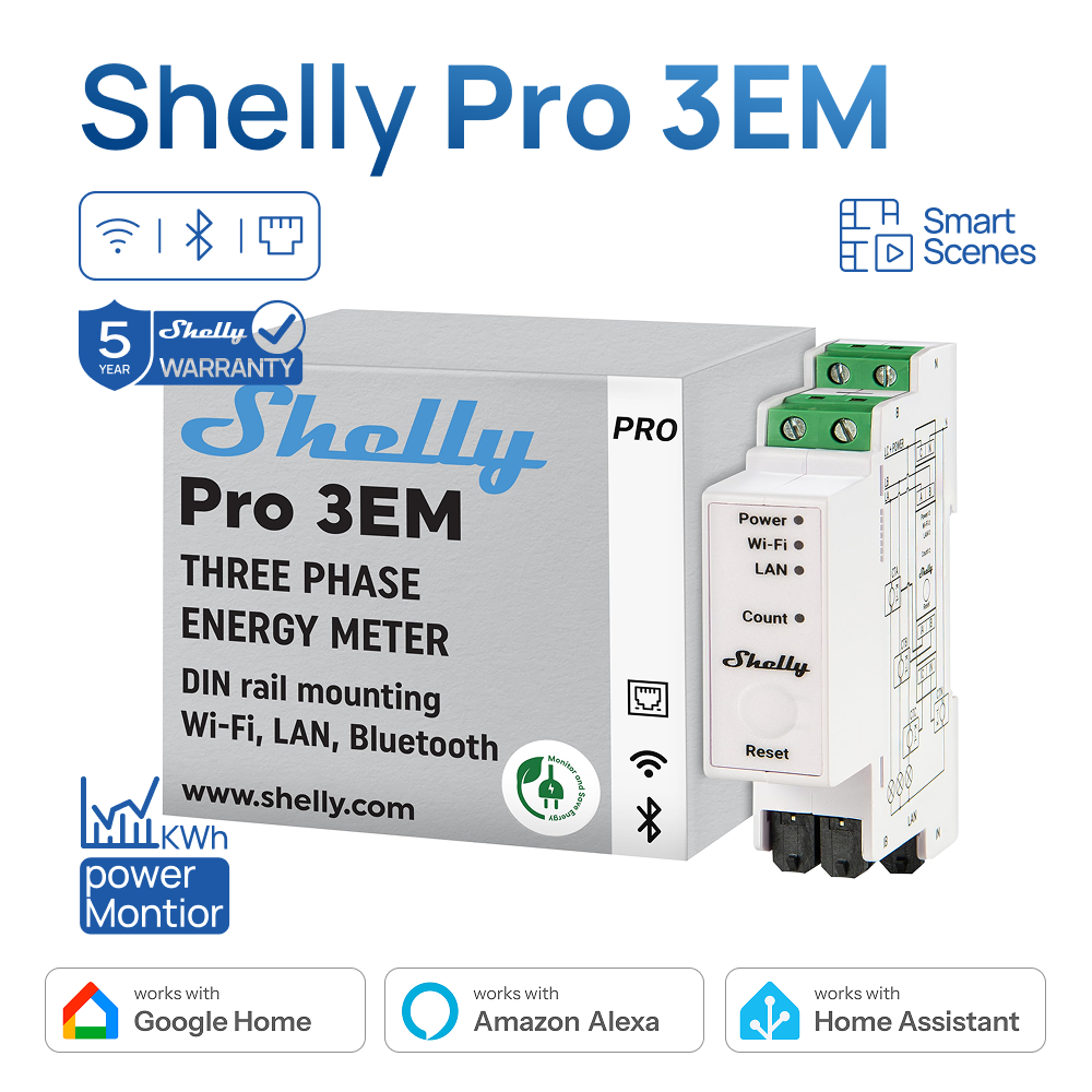Shelly Pro 3EM 120A Lan Din Ra - Shelly Relay Module reseña y precio