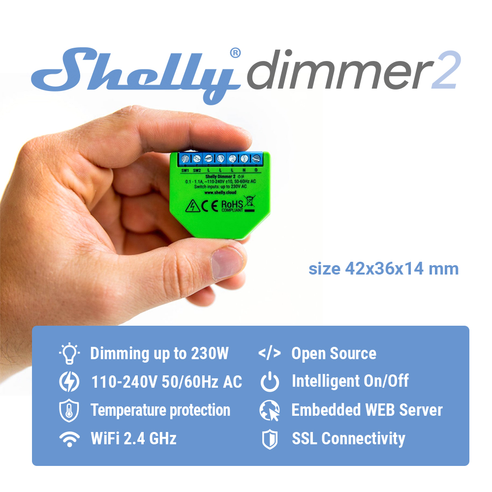 Shelly Dimmer 2 Smart Switch M - Shelly Relay Module reseña y precio