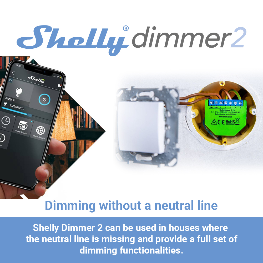 Shelly Dimmer 2 Smart Switch M - Shelly Relay Module reseña y precio